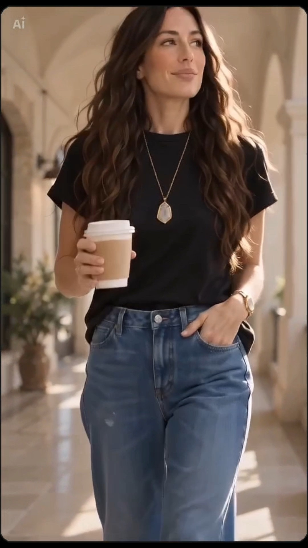 Outfit of the day in action! Look of the Day: Joanna Gaines. 🤎 Joanna Gaines proves that timeless style never goes out of fashion. This effortless outfit from @NordstromRack combines a classic black tee, vintage-inspired straight leg jeans, sleek Chelsea boots, a structured black shoulder bag, and a delicate pendant necklace for the ultimate quiet luxury look. These are the elevated basics you’ll reach for season after season. If you’re looking for Joanna Gaines style, quiet luxury outfits, capsule wardrobe essentials, classic black tee outfits, straight leg jeans, Chelsea boots, black shoulder bags, elevated basics, and timeless everyday fashion, I’ve linked everything in my LTK. #NordstromRackPartner #RackScore