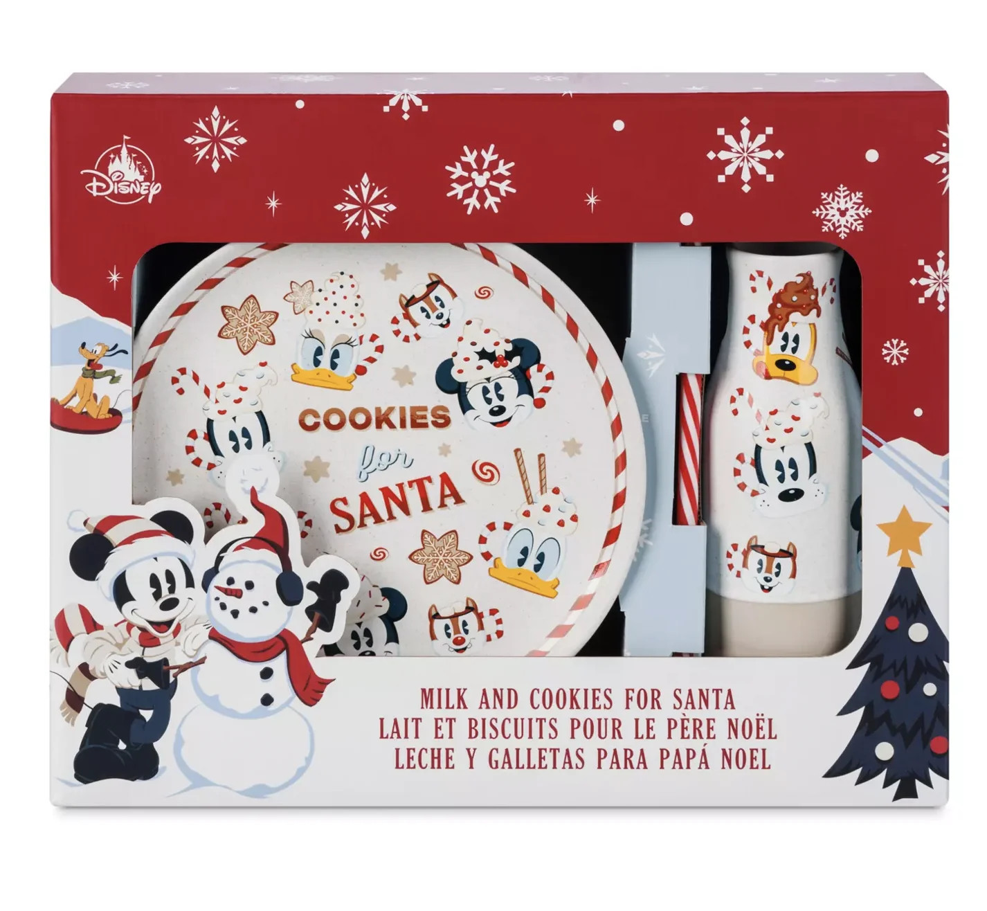 Disney Walt's Holiday Lodge Mickey Friends Milk and Cookies for Santa Set New | Walmart (US)