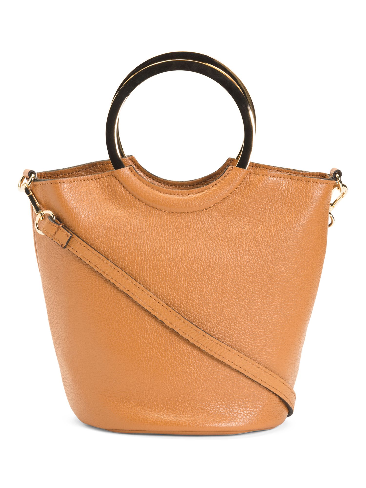 Made In Italy Leather Top Handle Small Tote With Crossbody Strap | Handbags | Marshalls | Marshalls