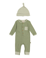 Newborn 2pc Coverall And Cap Set | Marshalls
