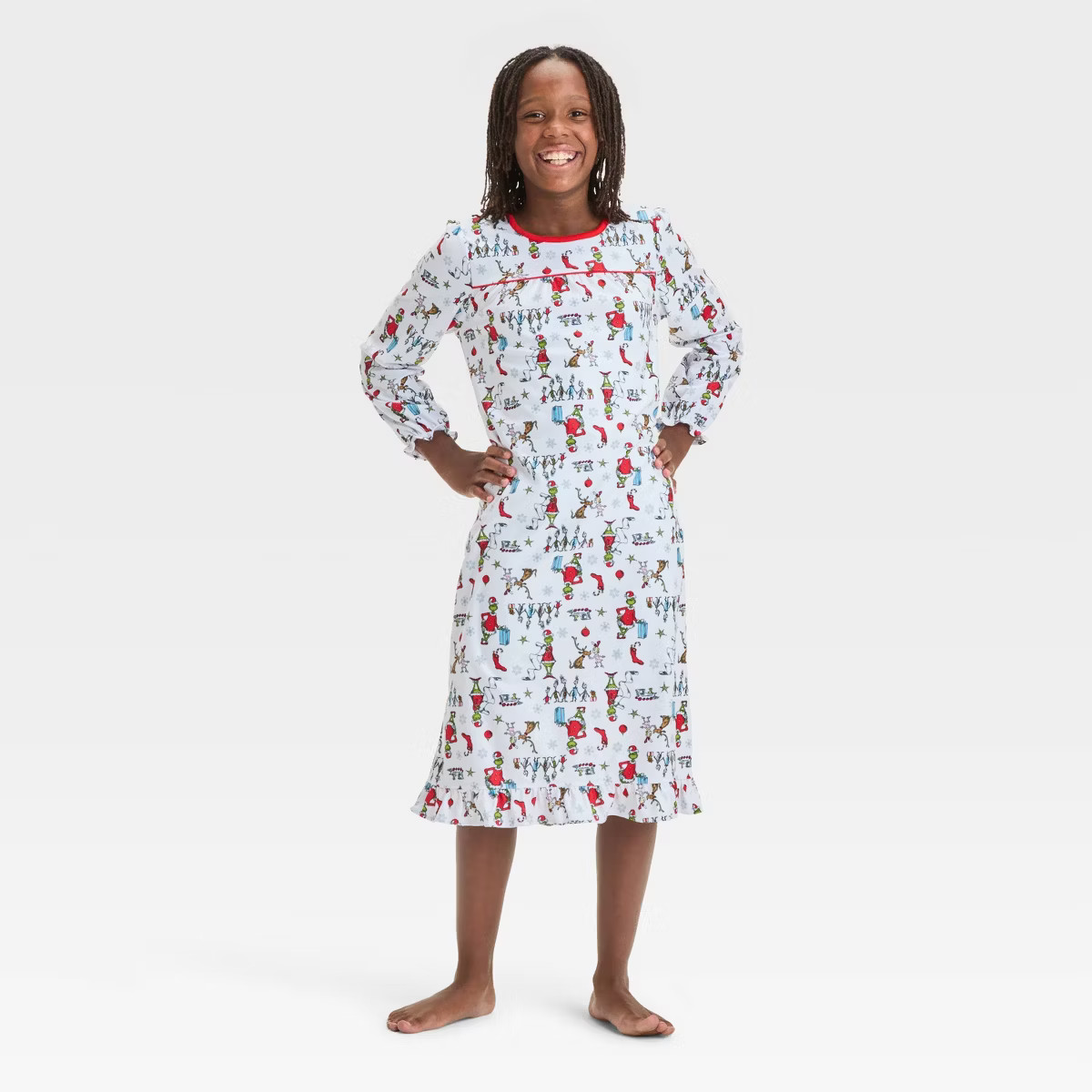 Girls' The Grinch Christmas NightGown - White XS | Target