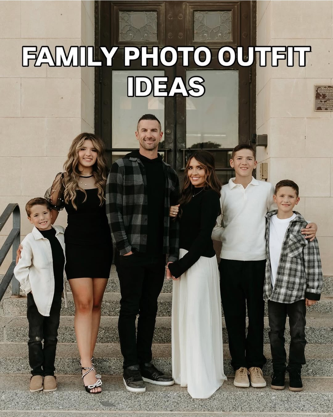 If you’re trying to figure out what to wear for family photos, I got you! I’m sharing some of our past fall photos and linked everything we wore — or super similar pieces if the exact ones aren’t available anymore. 
(first 2 outfits)

fall photos, family photos, family photo outfits, boys outfits, girls dresses, petite style, fall style (FB)