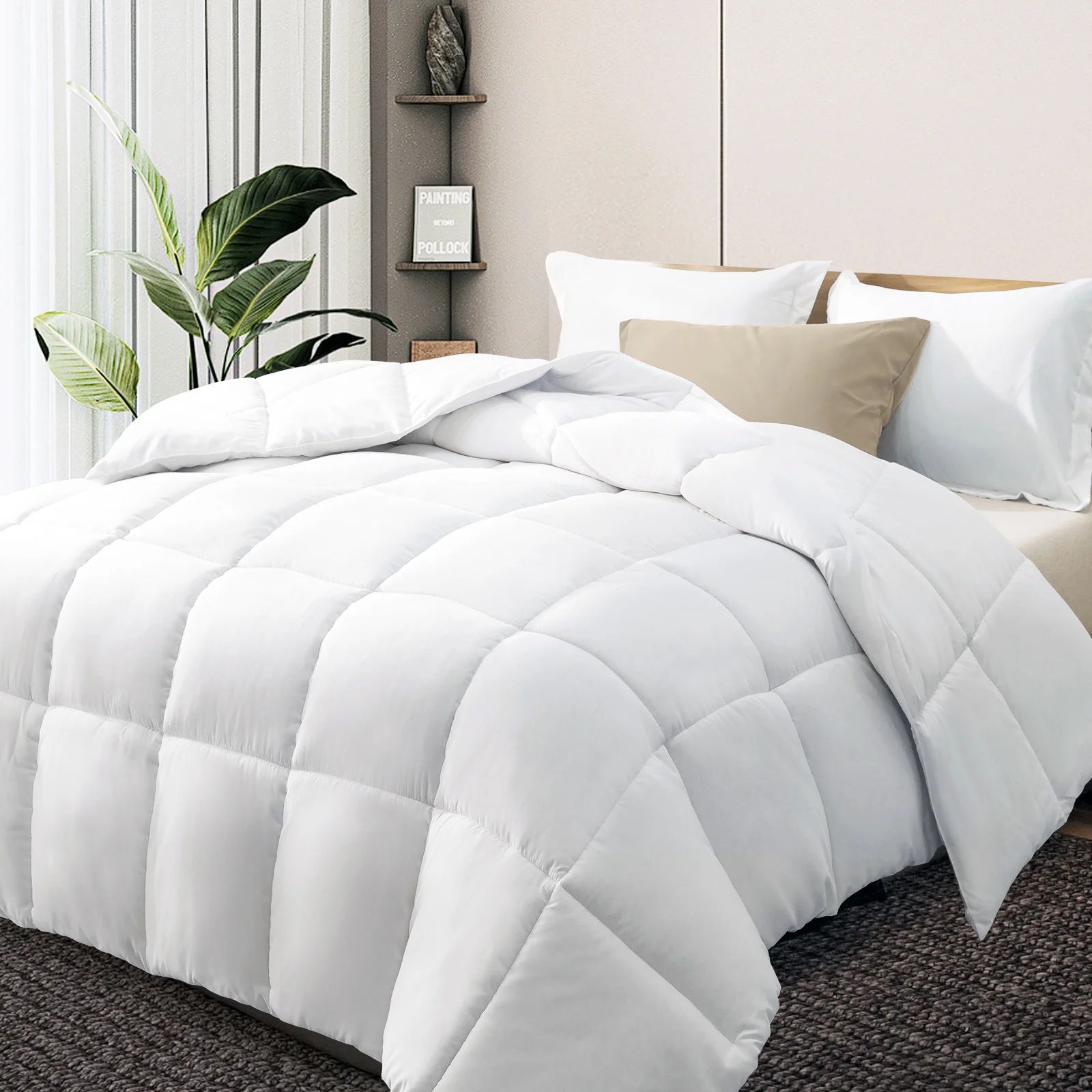 Downcool Full/Queen Comforter, White | All Season Hotel Down Alternative Duvet Insert, Adult, Uni... | Walmart (US)