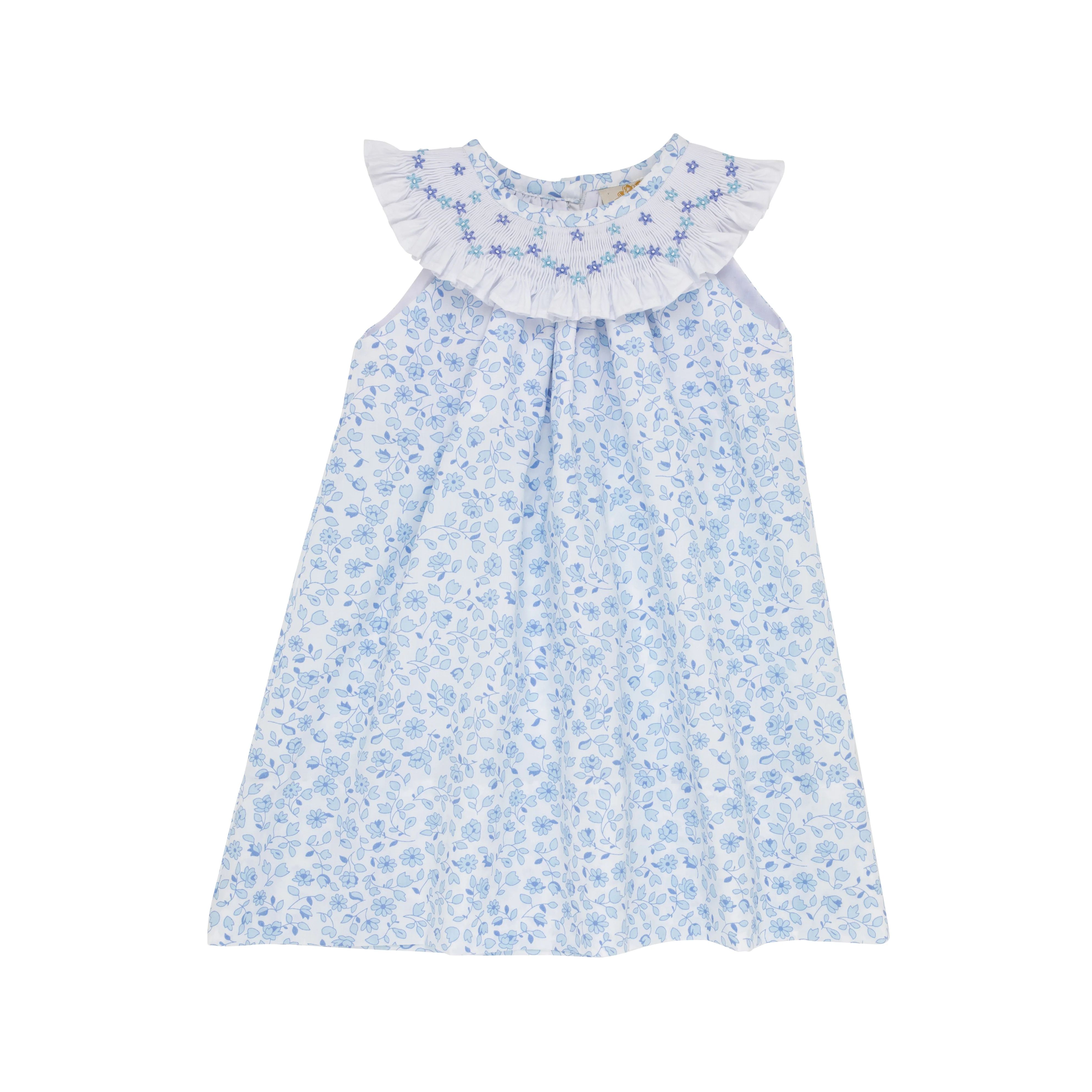 Sleeveless Sandy Smocked Dress - Greenbriar Garden with Worth Avenue White | The Beaufort Bonnet Company