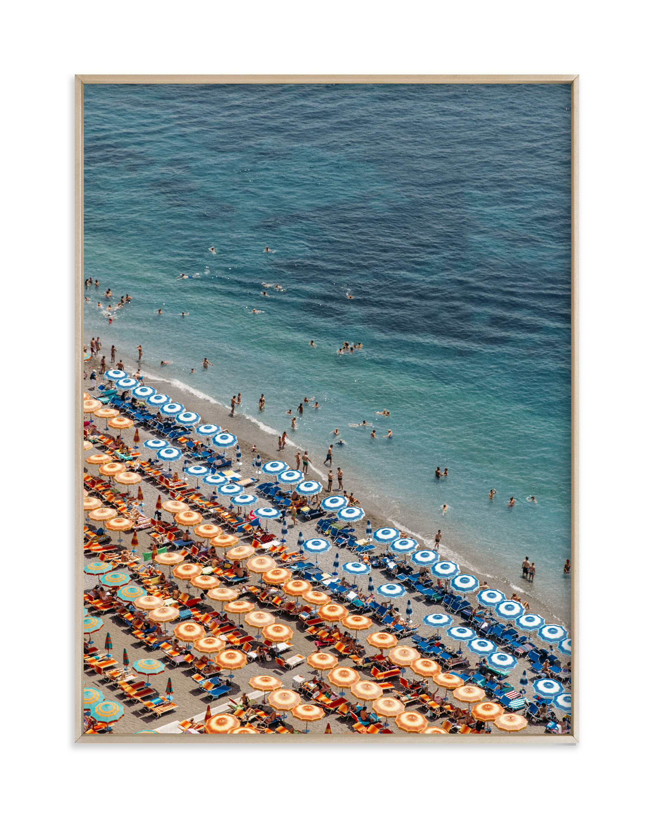 "Positano Beach Aerial" - Grownup Open Edition Non-custom Art Print by braden.studio. | Minted