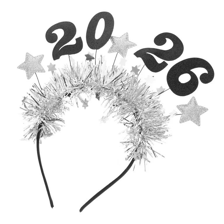 TABLZONE 2026 New Years Eve Headband Silver Star Festive Celebration Accessory - Walmart.com | Walmart (US)