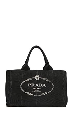 Prada Women's Pre-Loved Canapa Tote, Black | Amazon (US)