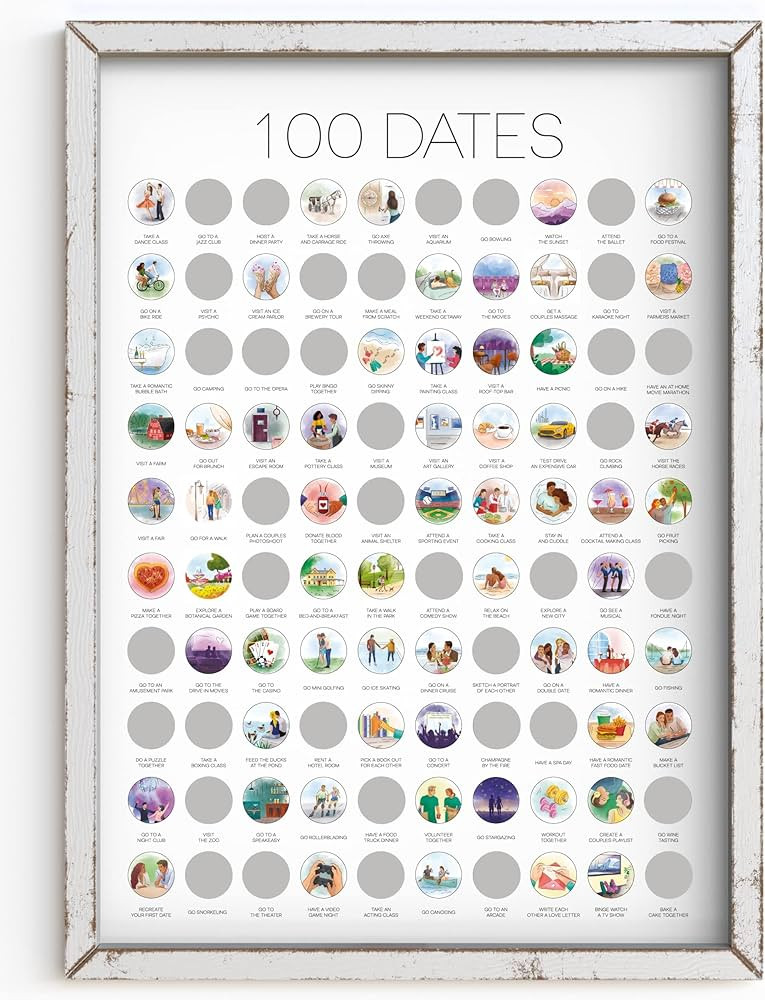 100 Dates Scratch Off Poster - Engagement Gifts, Gift for Her, Gifts for Her, Date Night, Anniver... | Amazon (US)