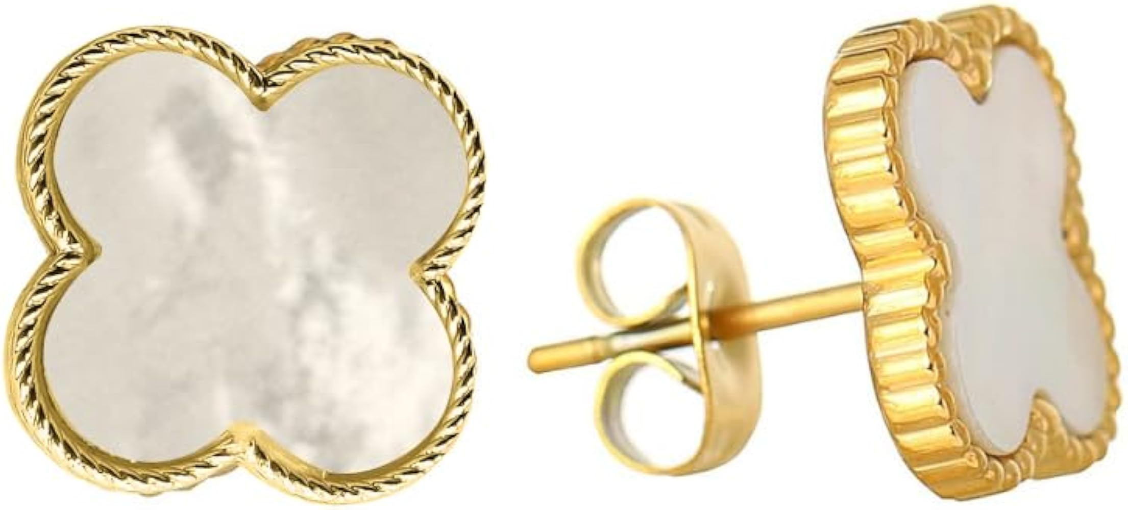 Clover Necklace Pendant Earrings for Women | Mother of Pearl Four Leaf Clover Necklace Penadnt Ea... | Amazon (US)