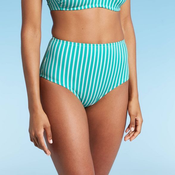 Women's Bikini Bottom - Kona Sol™ Green Stripe | Target
