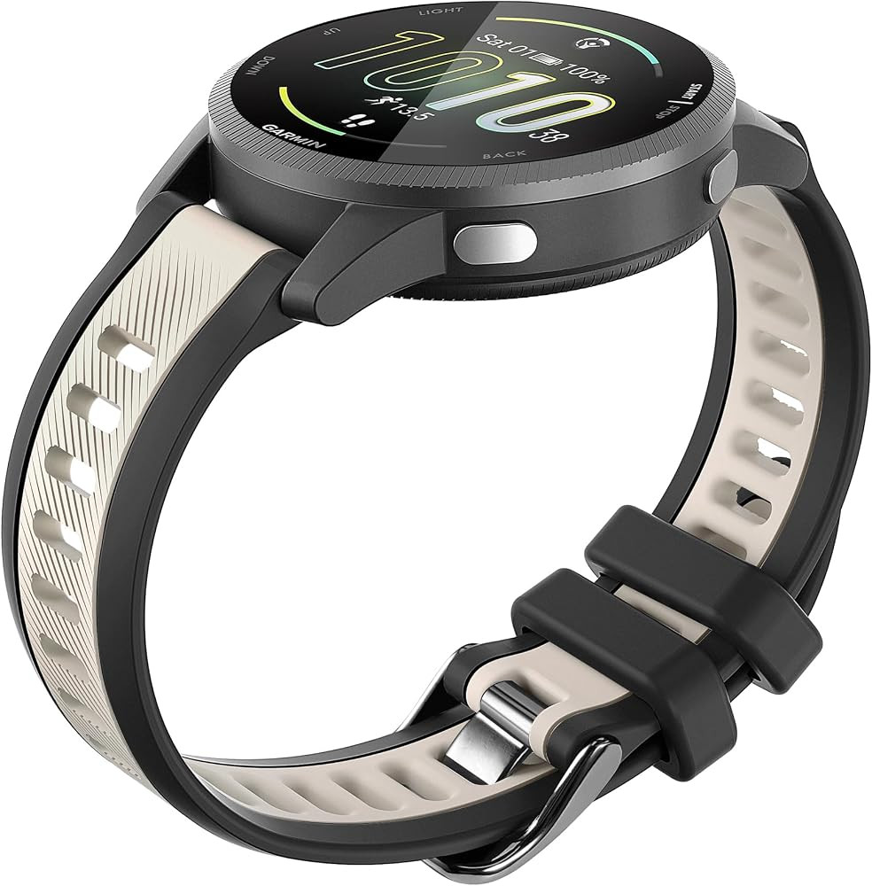 Stripe Silicone 22mm Band Compatible with Garmin Vivoactive 4,Venu 2,Venu 3,Forerunner 255/255 Mu... | Amazon (US)
