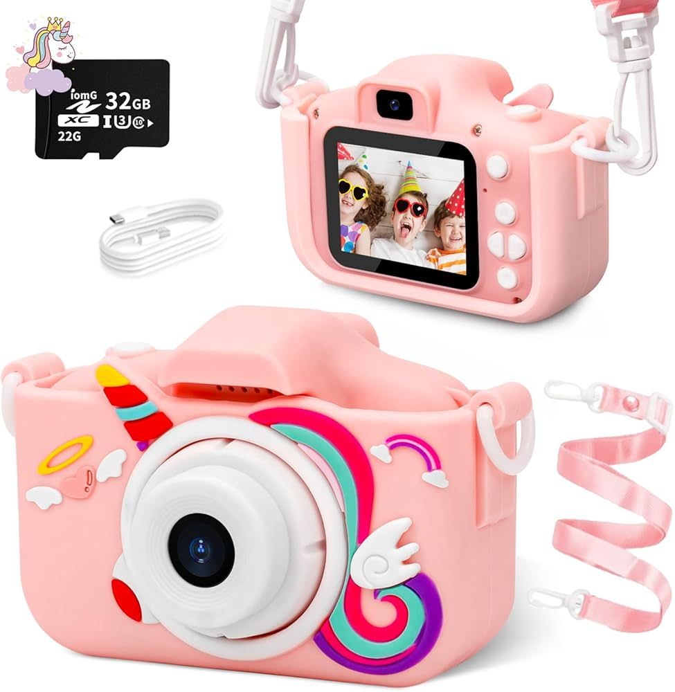 FTOYIN Kids Camera,Toddler Digital Camera for Ages 3-12 Kids,Upgraded 1080P HD Selfie Digital Vid... | Amazon (US)