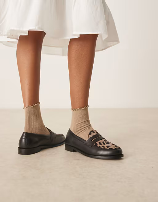 Walk London Rhea Saddle loafers in animal print  | ASOS | ASOS (Global)