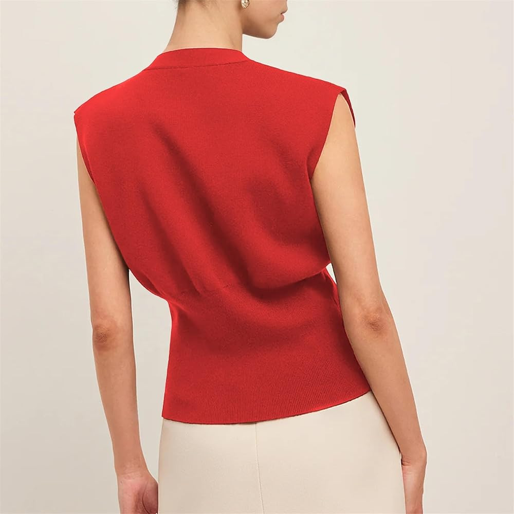 Womens Sleeveless Sweater Vest Deep V Neck Button Down Waist Cinched Knit Trendy Solid Pullover T... | Amazon (US)