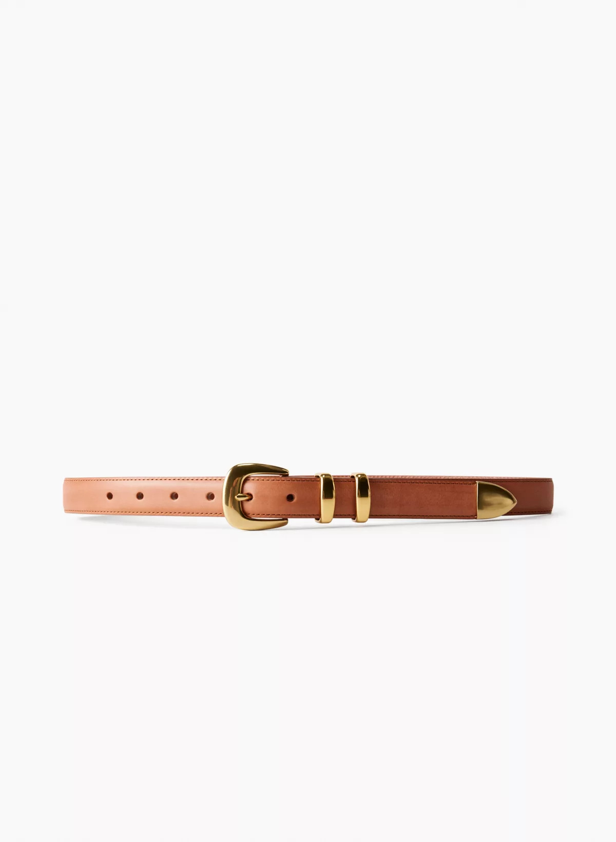 LEGENDARY SOLID BRASS LEATHER BELT | Aritzia