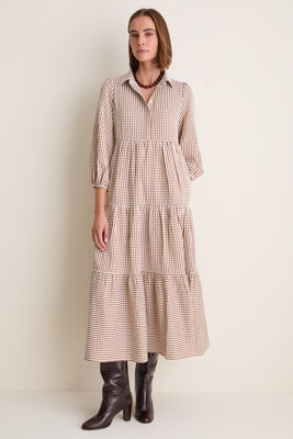 Brown Gingham Cotton Mabel Maxi Dress | Tuckernuck (US)