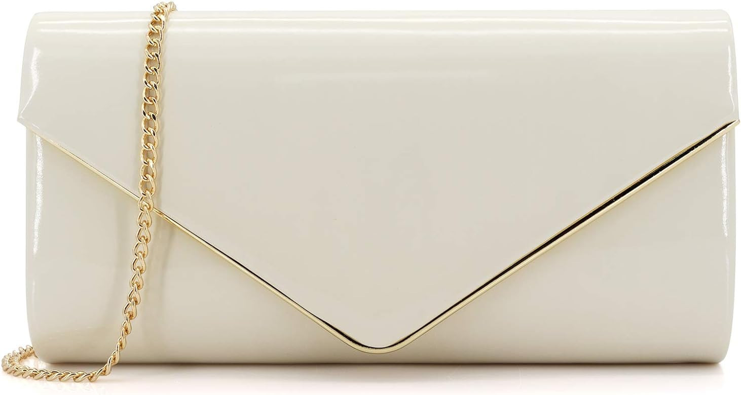 Dexmay Patent Leather Envelope Clutch Purse Shiny Candy Foldover Clutch Evening Bag for Women | Amazon (US)