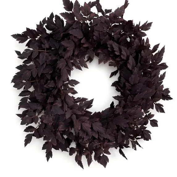 Fall Decor - Fall Wreaths for Front Door, 24" Plum Cimicifuga Leaves Artificial Wreath, Autumn Ha... | Walmart (US)