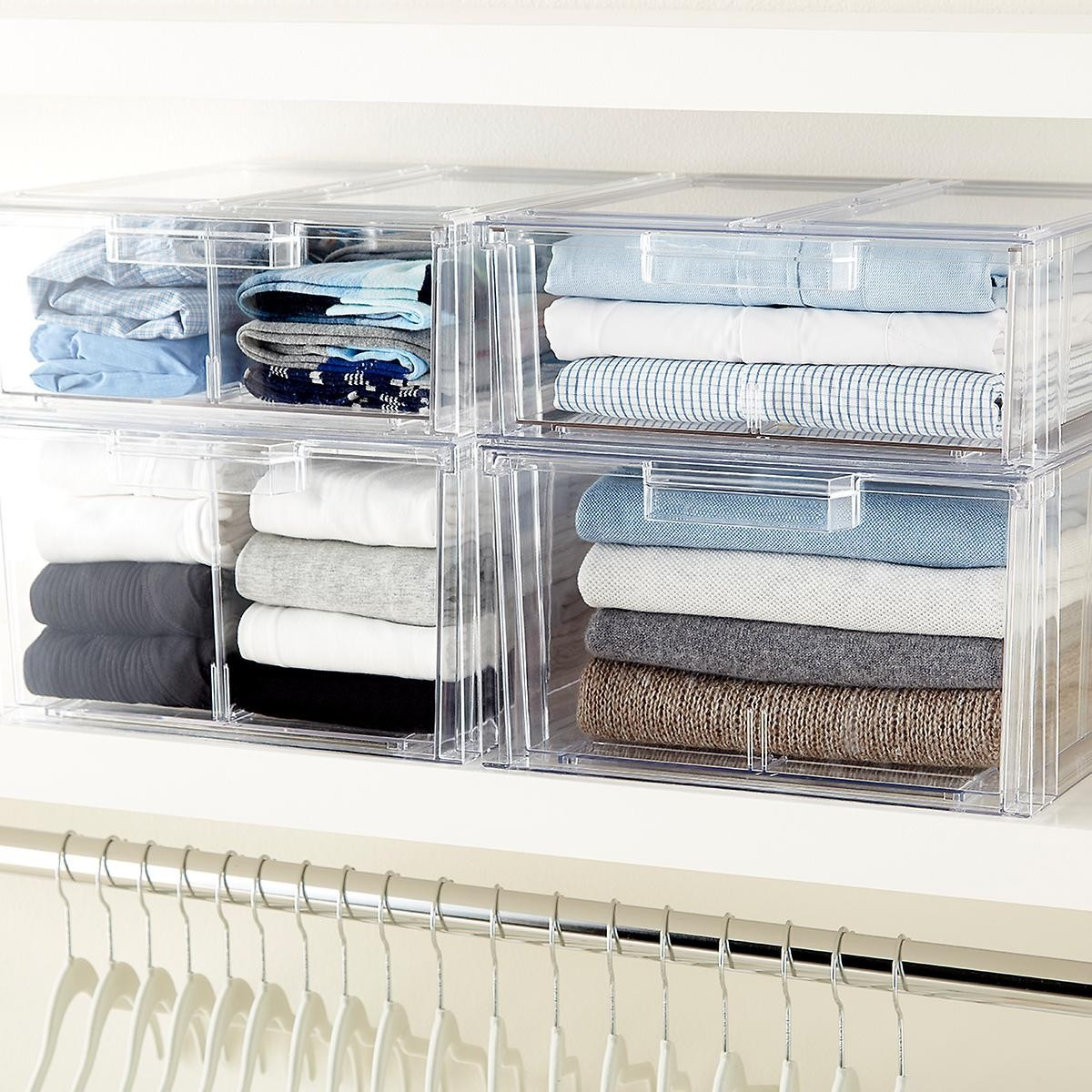 Clear Stackable Shirt & Accessory Drawer | The Container Store