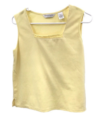 Draper's & Damon's Petite Top Blouse Size PM Sleeveless Yellow Pullover | eBay US