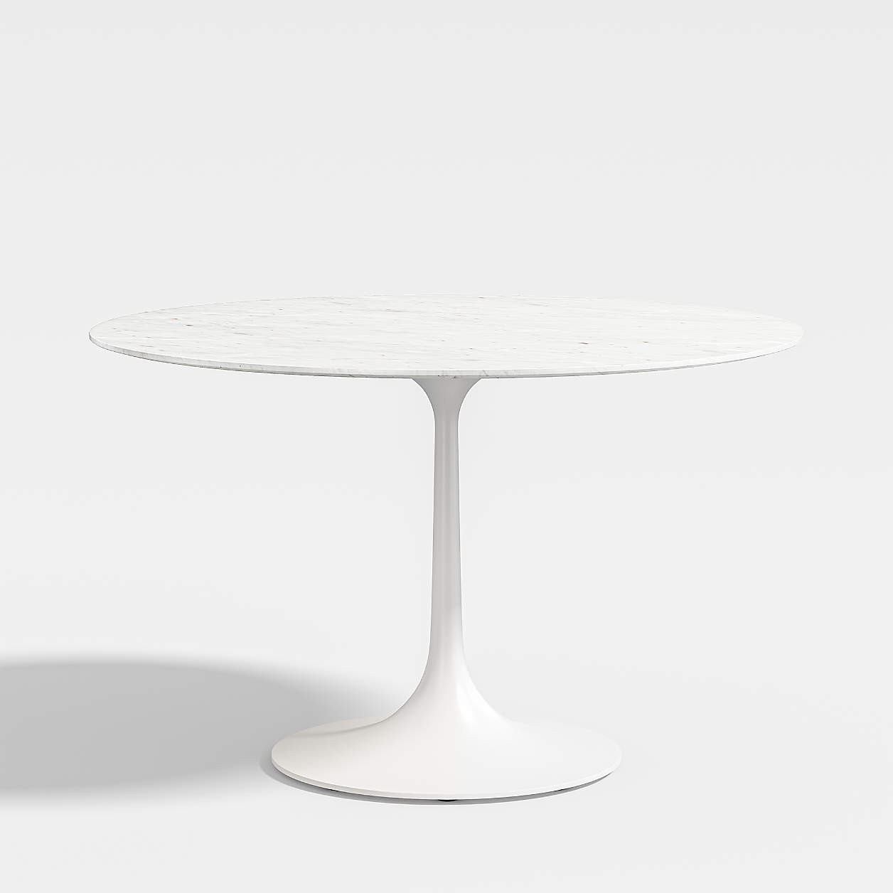 Nero 48" White Marble and White Metal Round Bistro Dining Table + Reviews | Crate & Barrel | Crate & Barrel