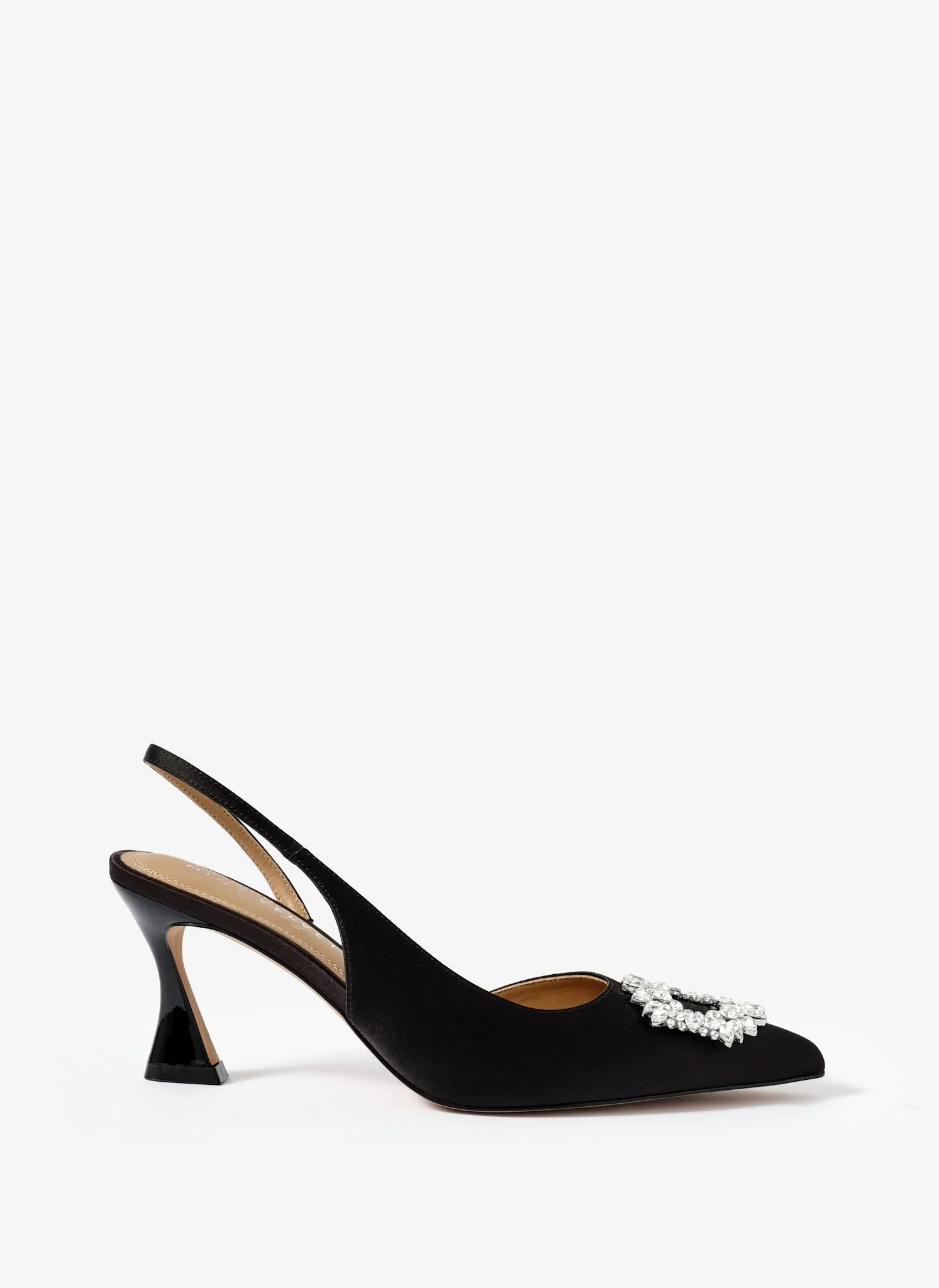 Ori Black Leather Sling Back Heels | Mint Velvet