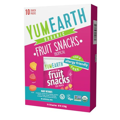 YumEarth Organic Tropical Fruit Snacks, 0.7 Ounce (Pack of 10) | Amazon (US)