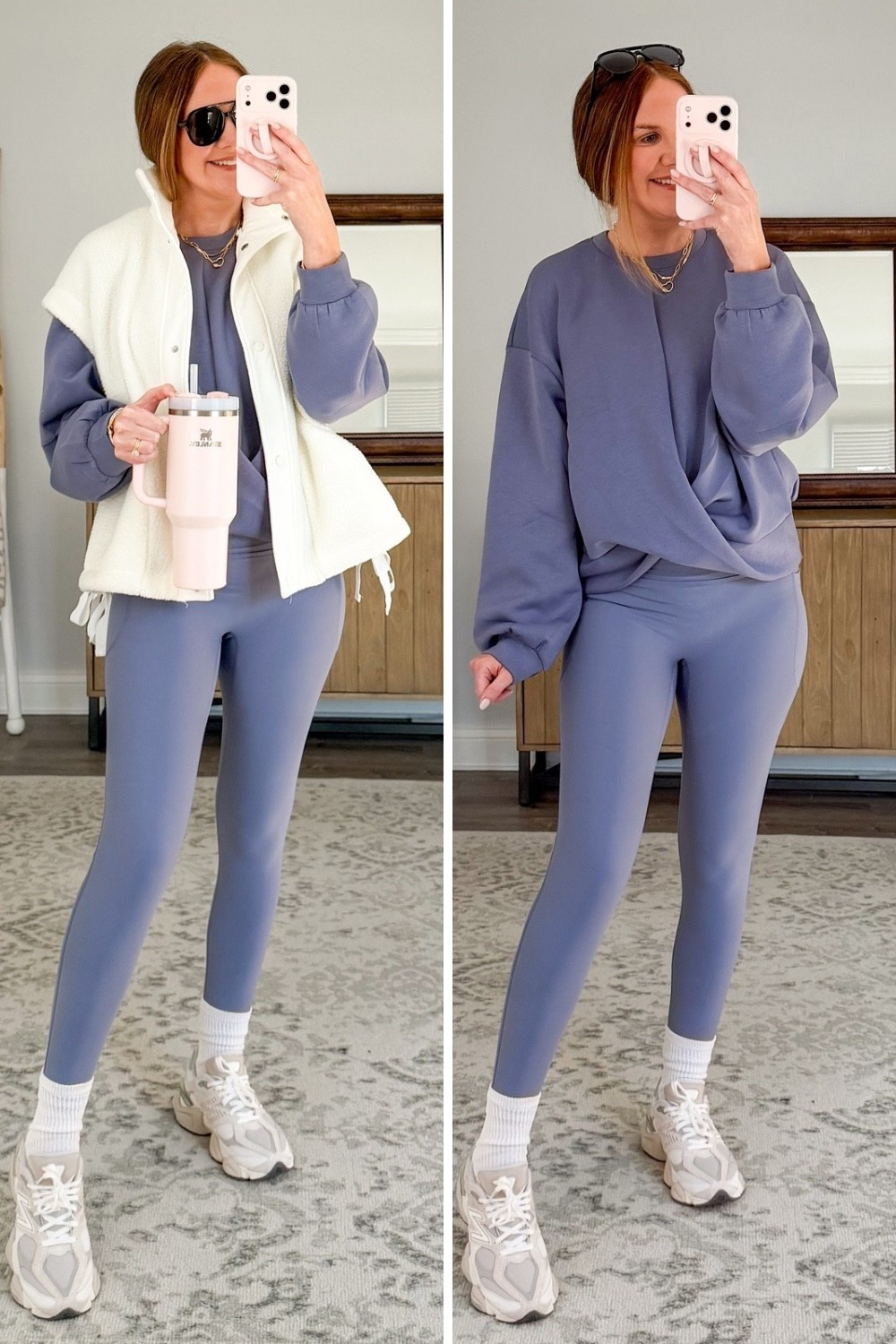 #GRWM in this amazing athleisure set from @oldnavy 💜💙 The details feel so elevated and the quality is 10/10! And I finally get the hype about these sneakers. They are crazy comfortable.
 
Athleisure style, comfy weekend outfit, mom outfit, style at any age, workout outfit, spring outfit idea, casual over 40 style, new balance sneakers



#LTKmomlife #LTKSaleAlert #LTKootd