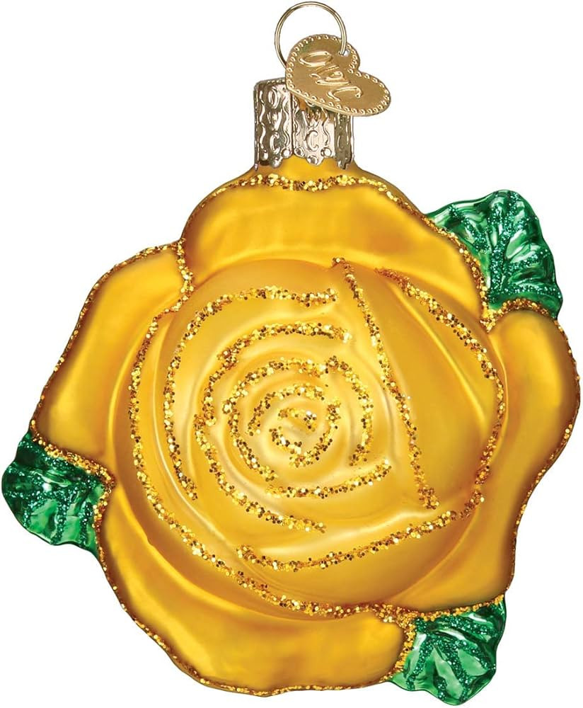 Old World Christmas Yellow Rose Ornament, Multi | Amazon (US)