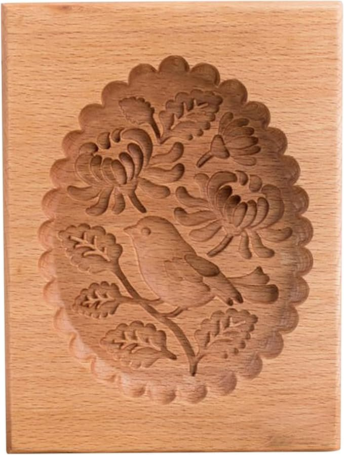 Wooden Bird Flower Cookie Molds, Press Type Cookie Cutter With 3D Bird Shape Hand-carved Imprint ... | Amazon (US)