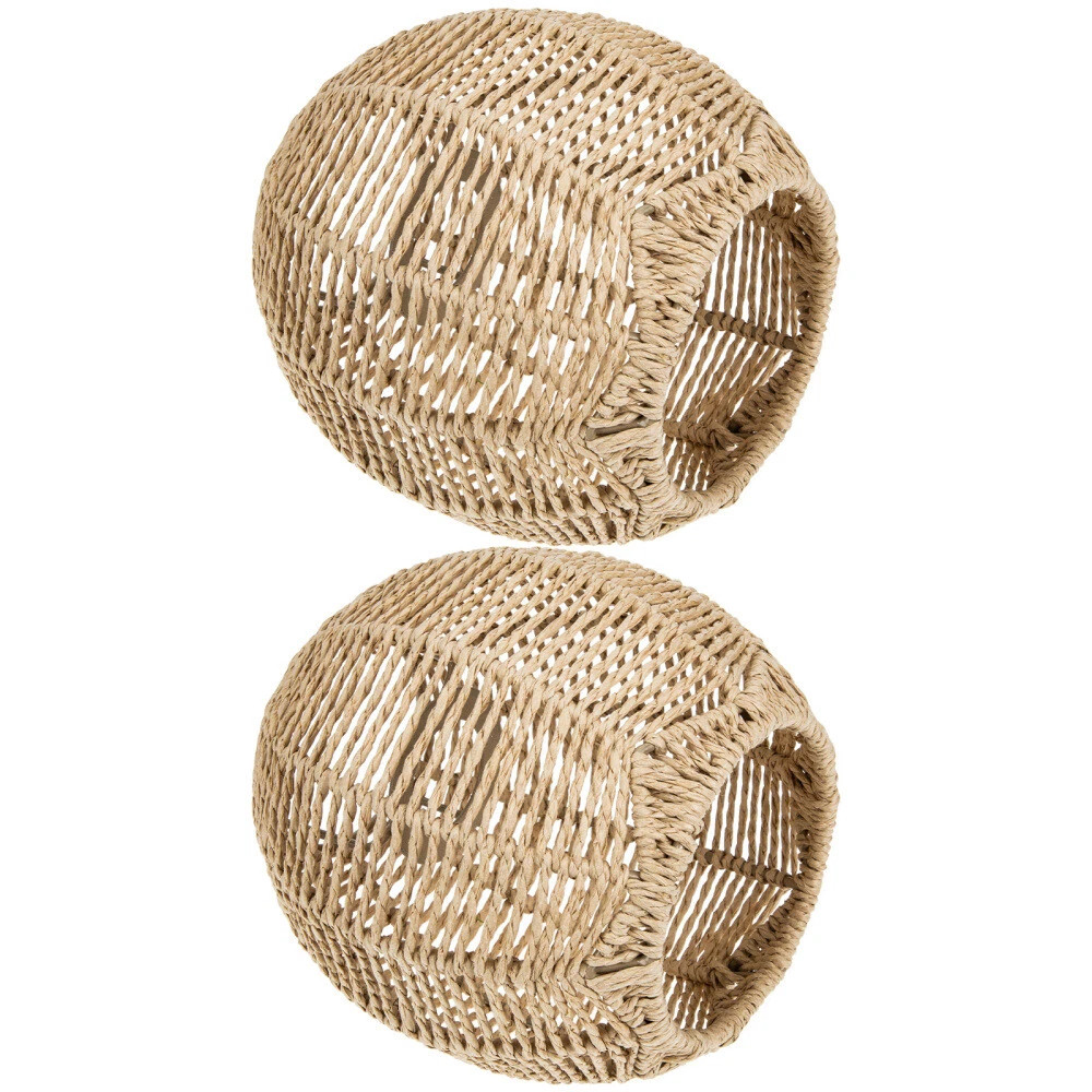 2 Pcs Woven Light Shade Rattan Basket Chandelier Lamp Ceiling | eBay UK
