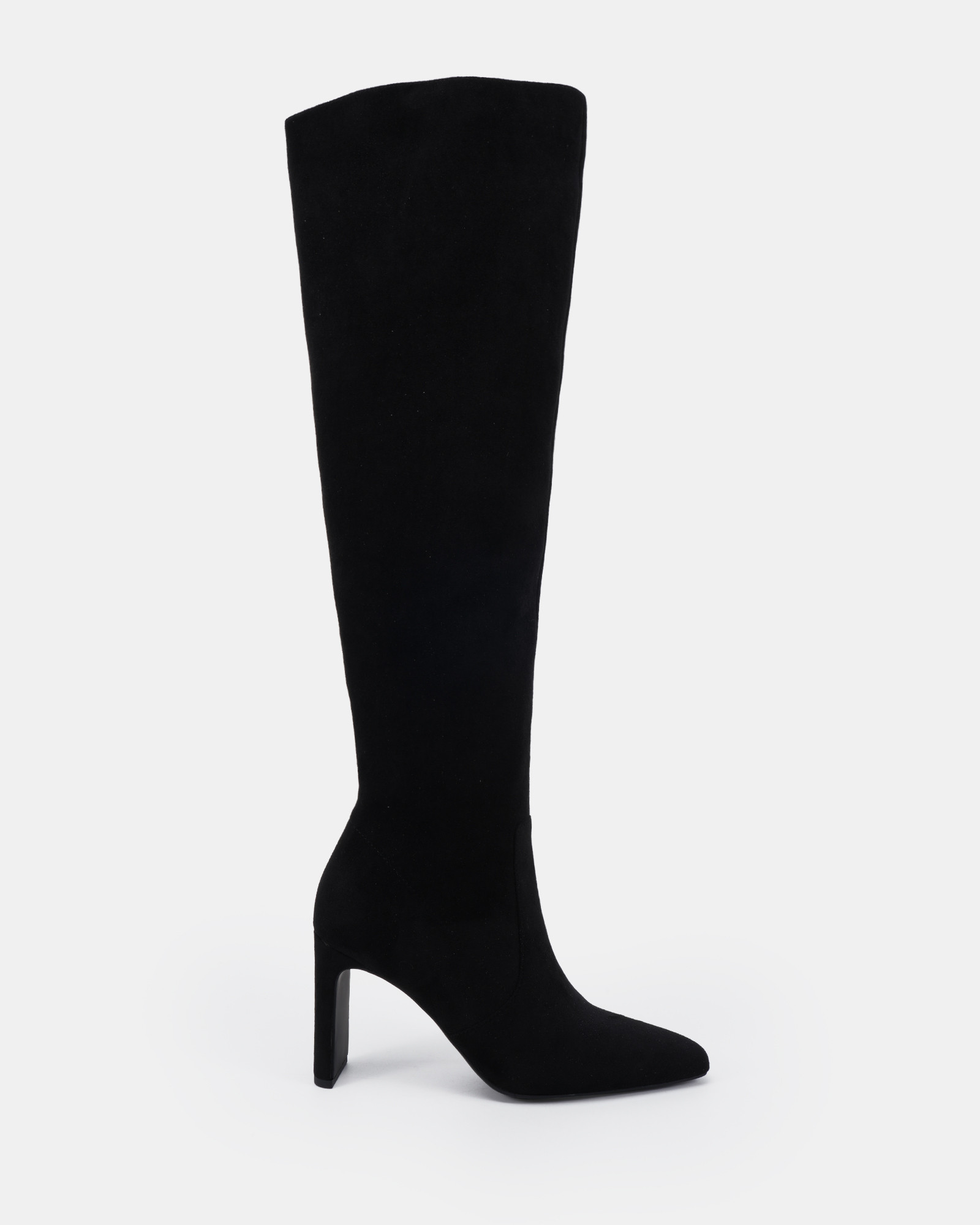 KIYOMI Black Suede Heeled Boots | Novo Shoes