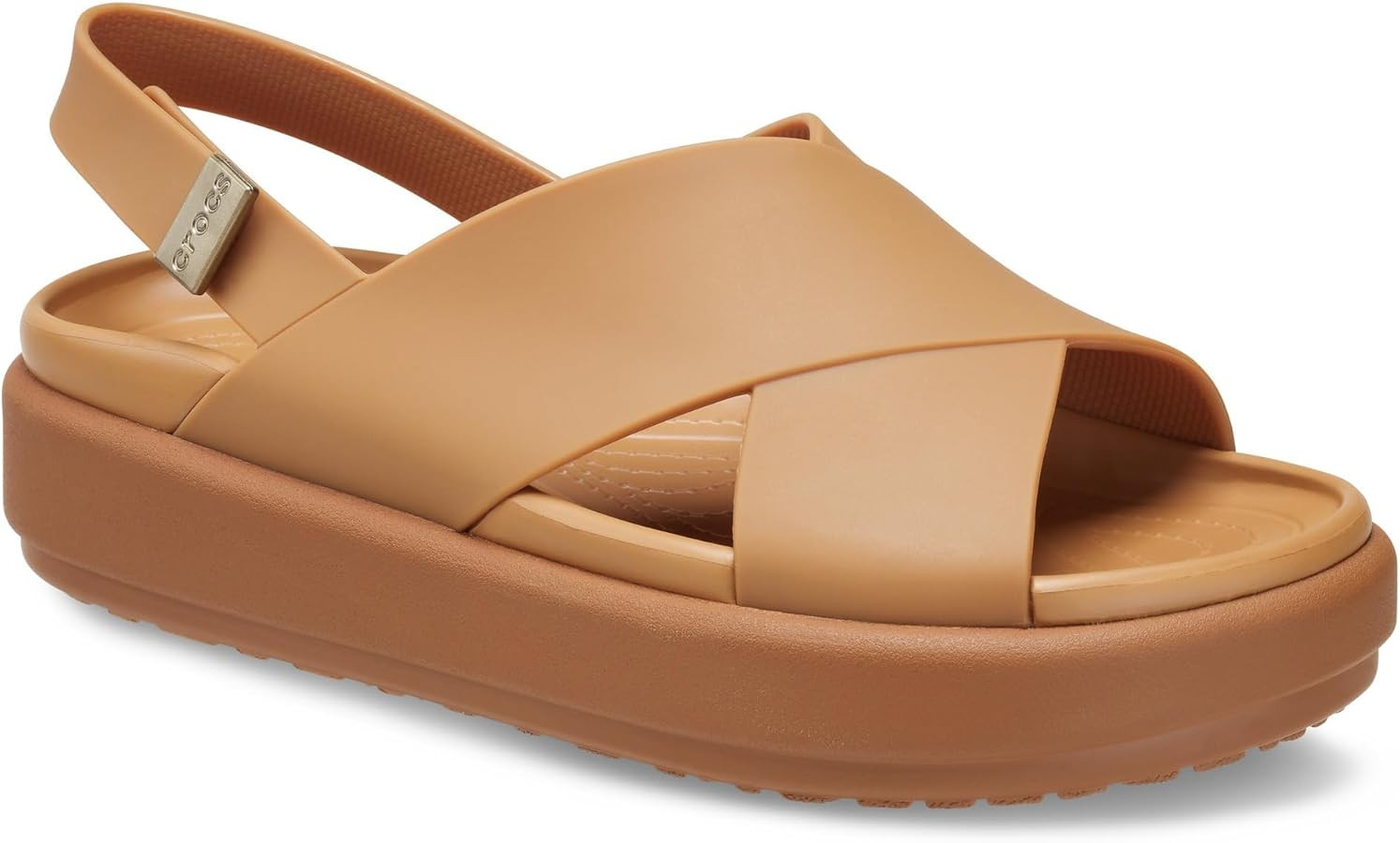 Crocs Women's Brooklyn Luxe Cross Strap Sandals | Amazon (US)