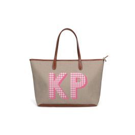 St. Anne Zippered Tote - Patterned Monogram | Barrington Gifts