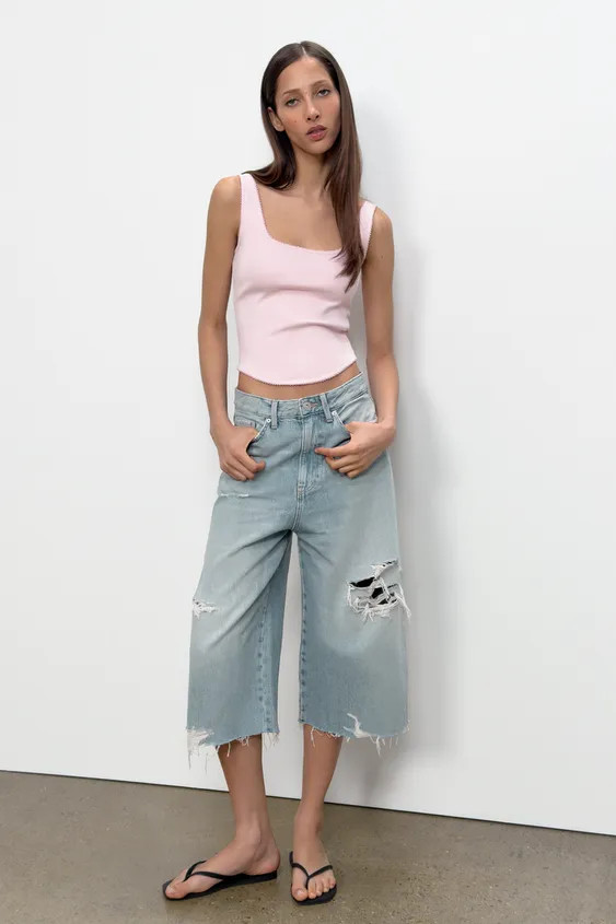 RIBBED STRAPPY TOP | Zara UK