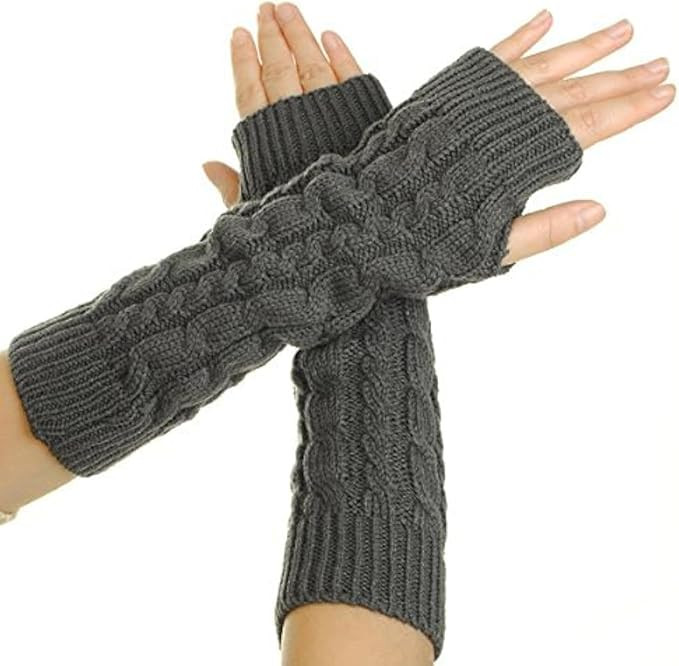 Flammi Women's Knit Arm Warmers Fingerless Gloves Thumb Hole Gloves Mittens for Typing Driving Co... | Amazon (US)