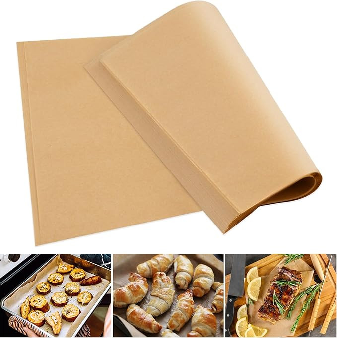 Vivinin 110 Pcs Brown Unbleached Parchment Paper, 10.7 x 13.6in, Precut Baking Paper for Cookies,... | Amazon (US)