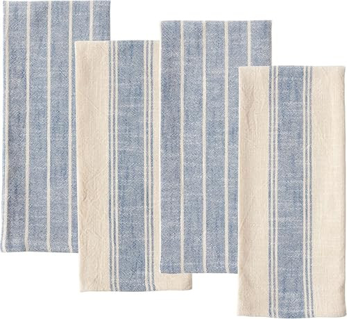 KAF Home Natural Rustic Farmhouse Slubbed Kitchen Towel | 100% Cotton Dish Towel, 18 x 28 Inches | Soft and Absorbent (Navy, Set of 4) | Amazon (US)