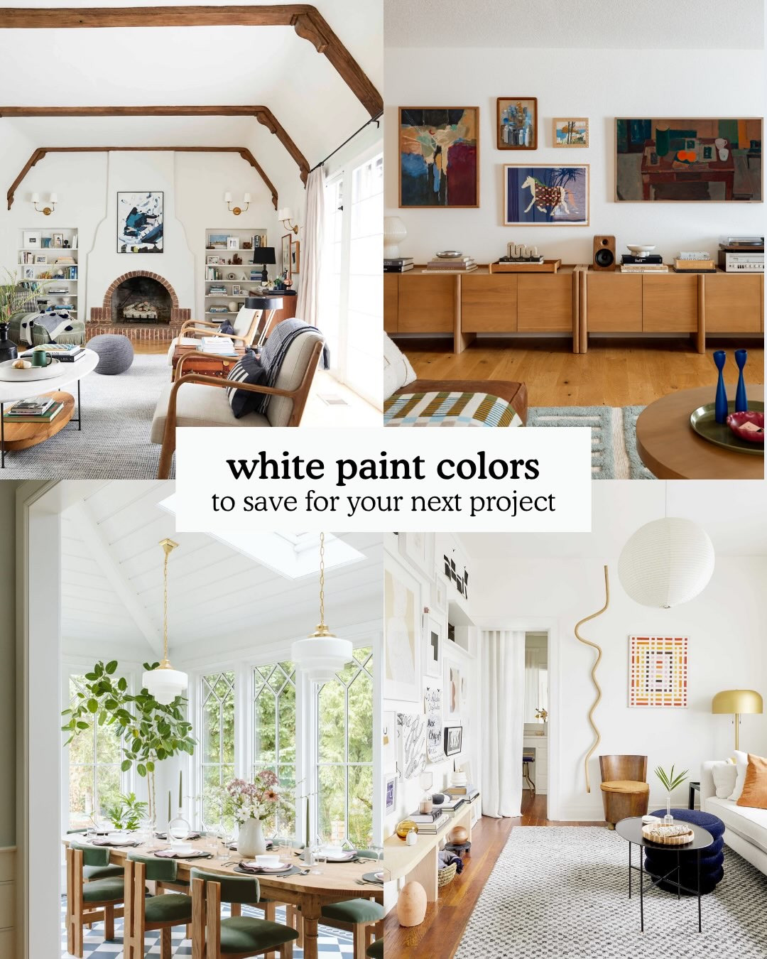 Save this post for your next project! Getting the right white paint can be HARD - you have to think about which direction your room faces, what colors you’ll pair it with, the undertones of your flooring, etc. 🔗 in bio to our white paint color blog post with even more of our fave white paints, plus tips on how to get it right xx

📸📸📸
Slide 2: @kaitlinmgreen_photo 
Slide 3: @tramp.studio 
Slide 4: @kaitlinmgreen_photo 
Slide 5: @kaitlinmgreen_photo 
Slide 6: @kaitlinmgreen_photo 
Slide 7: @tramp.studio 
Slide 8: @zekeruelas 
Slide 9: @kaitlinmgreen_photo 
Slide 10: @tramp.studio