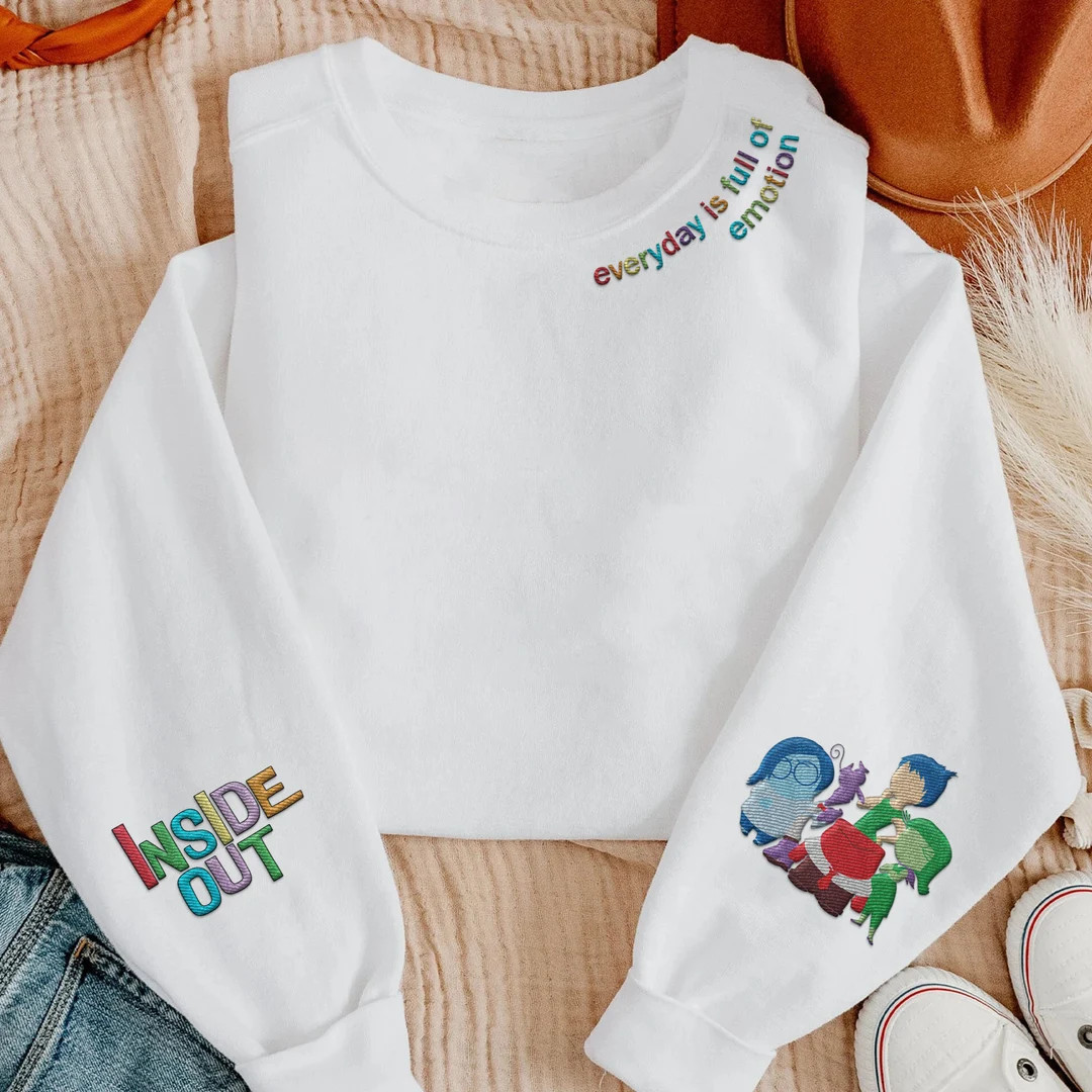 Embroidered Inside Out Every Day is Full of Emotions Sweatshirt, Joy Sadness Disgust Anger, Embro... | Etsy (US)