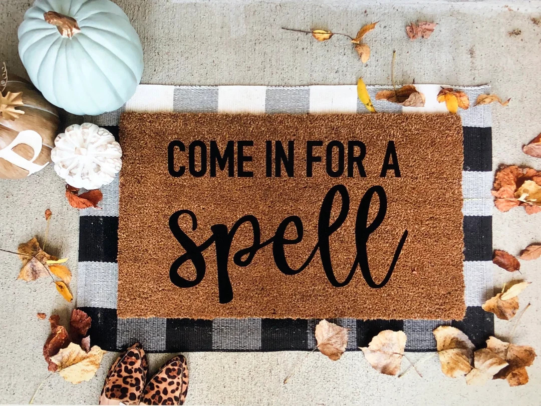 Come in for a Spell Doormat, Funny Doormat, Witch Doormat, Halloween Doormat, Fall Doormat - Etsy | Etsy (US)