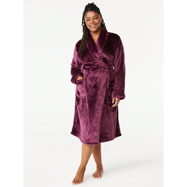 Joyspun Women's Plush Sleep Robe, Size S to 3X | Walmart (US)