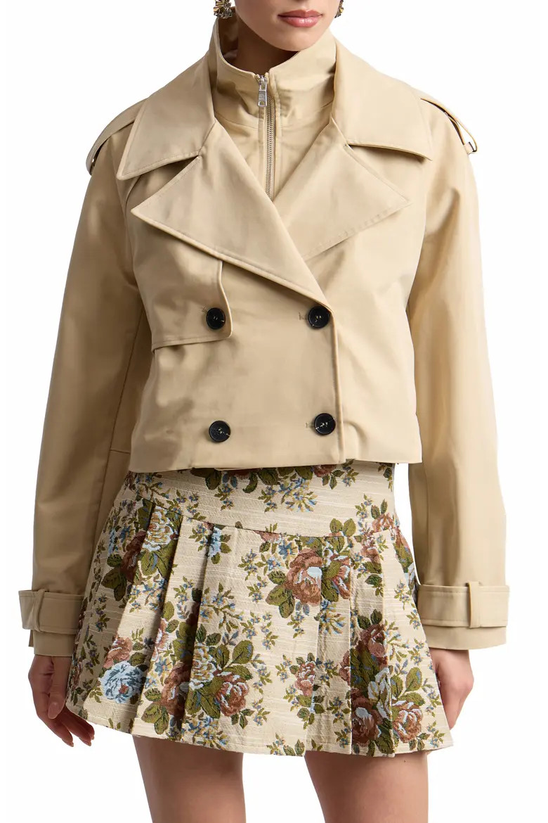 Avec Les Filles Cropped High Neck Jacket (Women) | Nordstrom | Nordstrom
