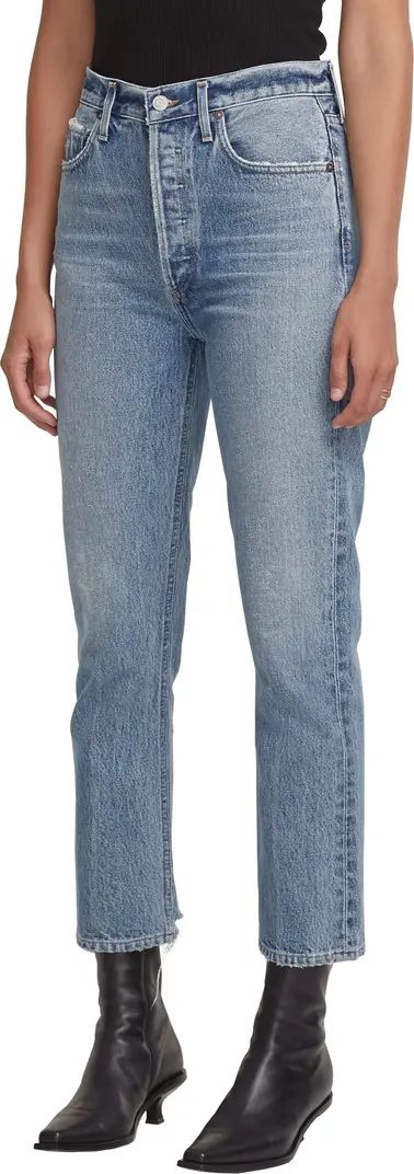 AGOLDE Riley High Waist Crop Straight Leg Jeans | Nordstrom | Nordstrom