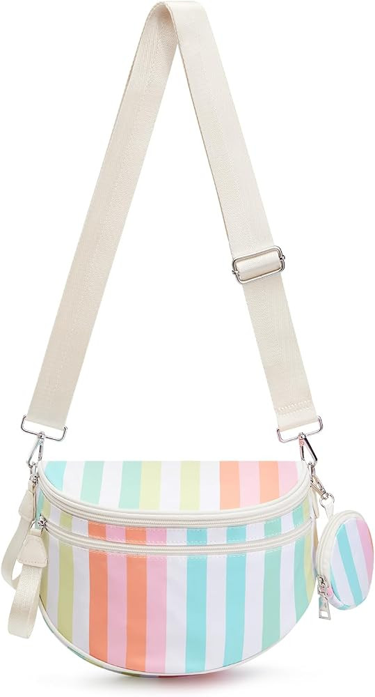 G4Free Crossbody Bum Bag for Women, Rainbow Stripe | Amazon (US)