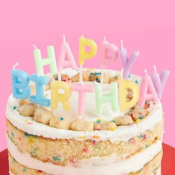 xo, Fetti Happy Birthday Pastel Candle Set | Birthday Party Decorations, Rainbow Cake Decorating ... | Amazon (US)
