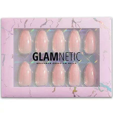 Glamnetic Press On Nails - Cloud 9 | Jelly UV Finish Medium Pointed Almond Shape Reusable Pink Nail  | Walmart (US)