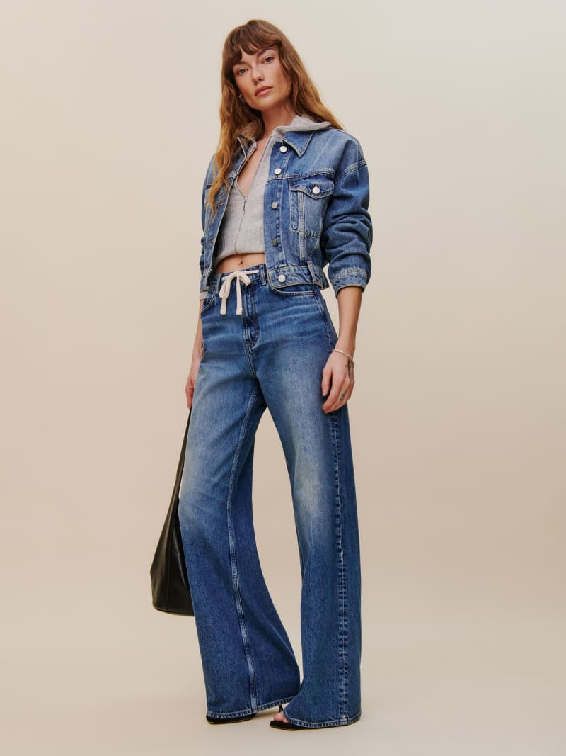 Cary Drawstring Waist Slouchy Wide Leg Jeans | Reformation (Global)