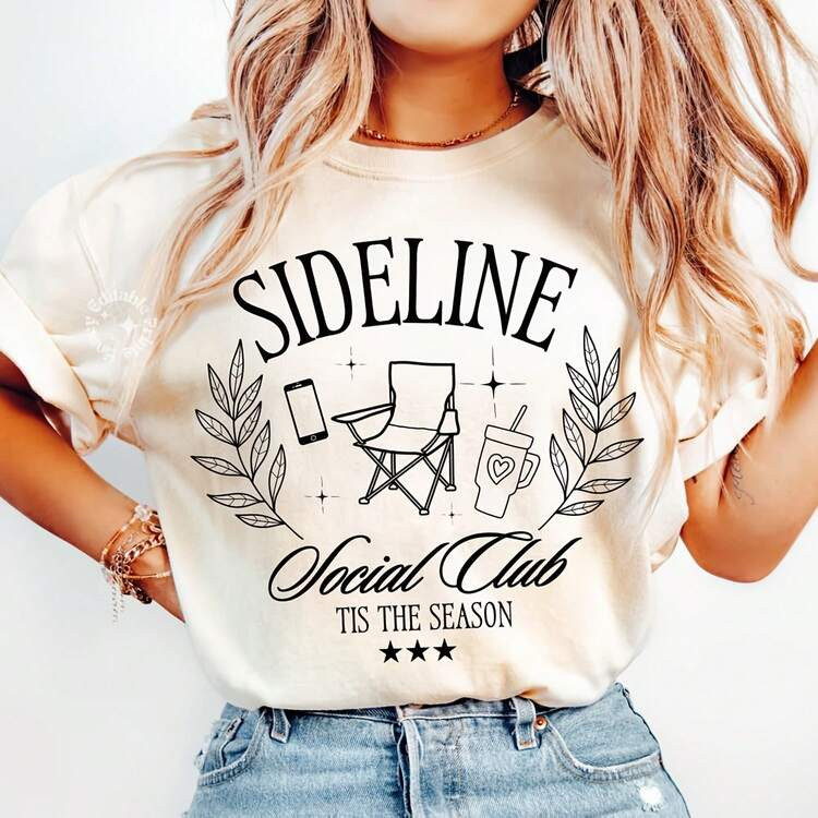 Sideline Social Club , Soccer Mom Sweatshirt, Baseball Mom , Football Mom Tshirt, Social Club Bas... | SHEIN