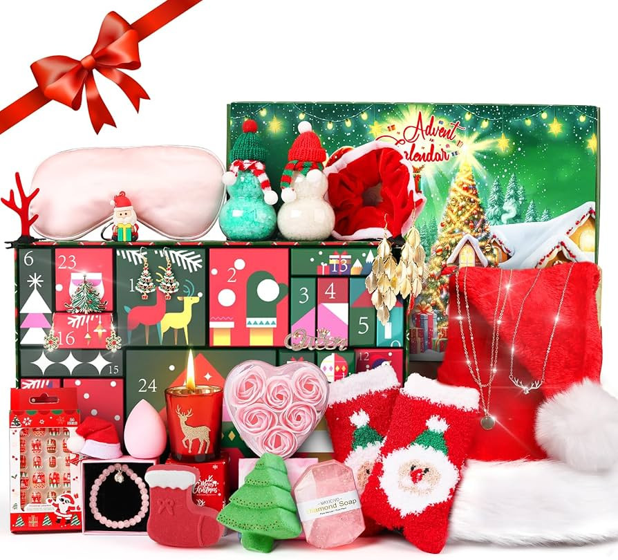 Advent Calendar 2025, 24 Days Christmas Advent Calendar for Adults, Christmas Gifts for Women, Be... | Amazon (US)